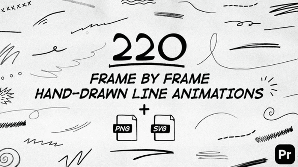 220 Frame By Frame Animated Lines