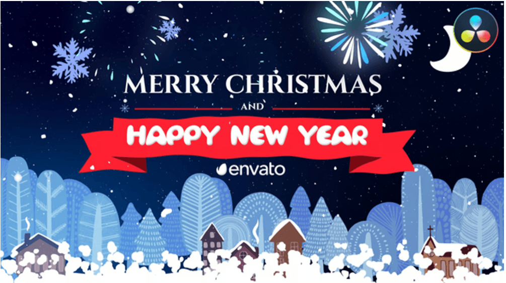Cartoon Christmas Greetings | Free Templates for Davinci Resolve