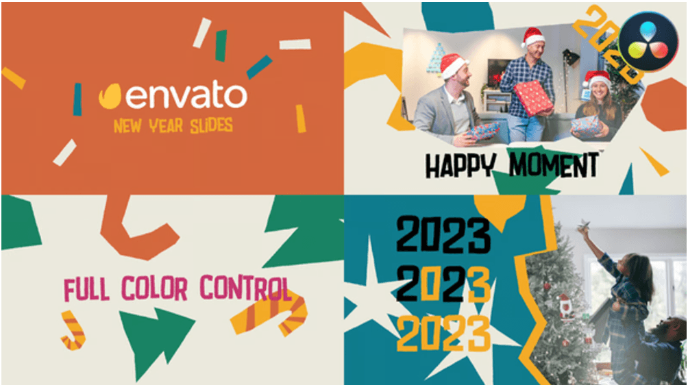 New Year 2027 Typography Slides  | Free Templates for Davinci Resolve