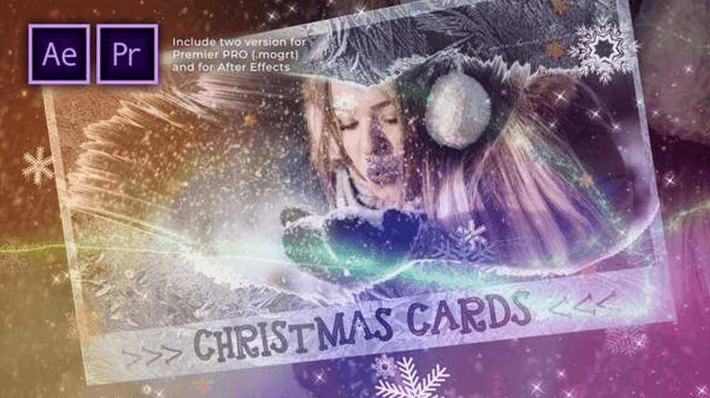 Free Christmas Cards Photo Opener | Free Template for Premiere Pro -