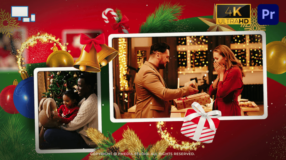 Christmas Fast Photo Opener | Free Template for Premiere Pro -