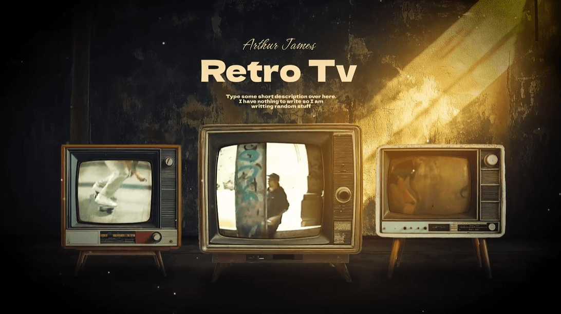 Retro Tv in Dark Room | Free Templates for After Effects