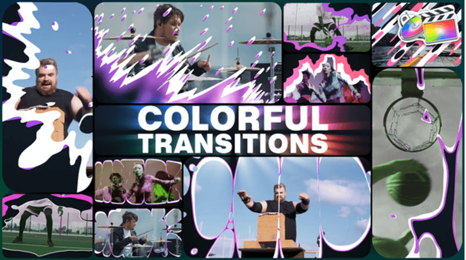 Colorful Transitions | Free templates for Final cut Pro