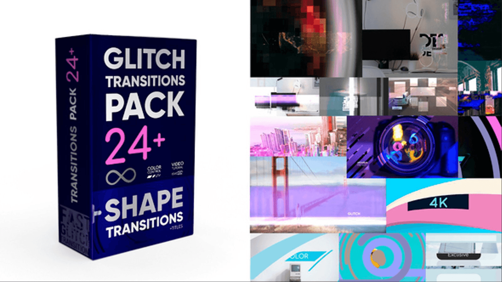 4K Glitch Transitions Pack