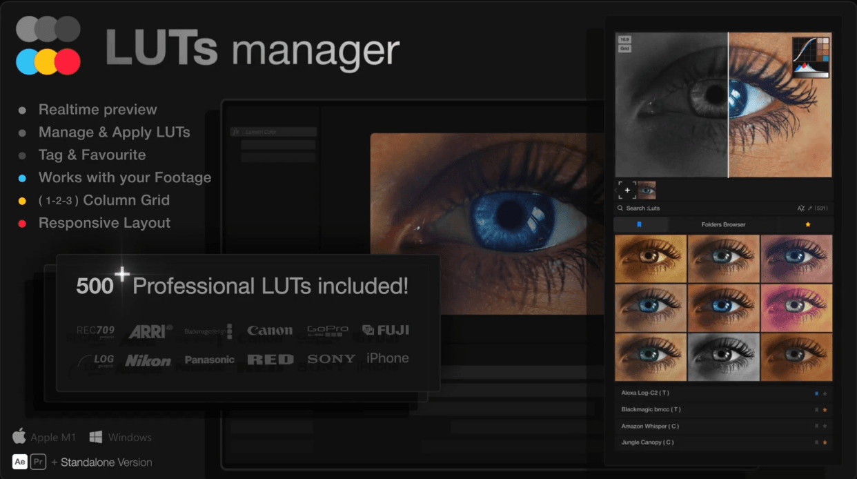 LUTs Manager- Professional Color Grading | Free LUTs for After Effects